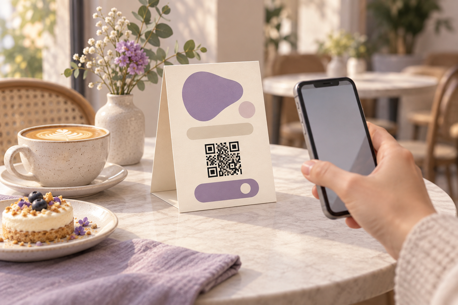 Как оформить тейбл-тент кафе: акция, цена и QR-код без путаницы